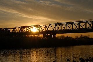 渡良瀬橋の夕日